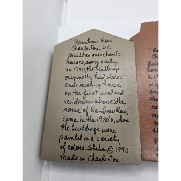 VTG 1990' & 92' Shelia’s Collectibles Rainbow Row Charleston SC 4 Pieces Signed - Picture 10 of 12